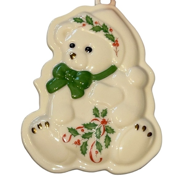 Lenox Teddy Bear Holiday Cookie Press Ornament With Package - Picture 2 of 4